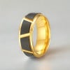 6mm Bague personnalisee homme anneau tungstene noir brosse rainure