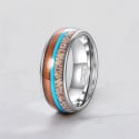 Bague mariage tungstène lignes bois