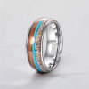 Bague mariage tungstène lignes bois