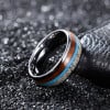 Bague mariage tungstène lignes bois