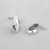 Boucles d'oreille argent Demi anneau plaque rhodium clous hoop