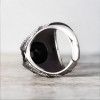 Chevalière argent ouverte serpent onyx noir