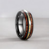Customizable wedding ring dome ring Tungsten opal wood