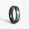 Customizable tungsten mother of pearl wedding ring