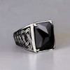 Bague celtique argent ouverte zircon noir
