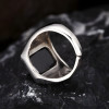 Bague celtique argent ouverte zircon noir