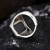 Bague celtique argent ouverte zircon noir