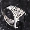 Bague celtique argent ouverte zircon noir