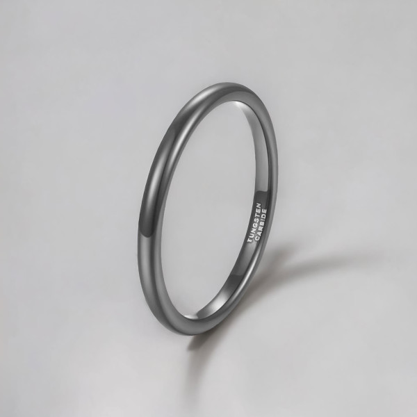 Bague tungstène anneau fin lisse