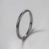 Noir Bague tungstène anneau fin lisse