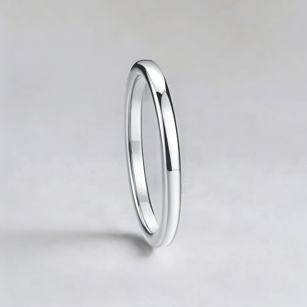 Bague tungstène anneau fin lisse