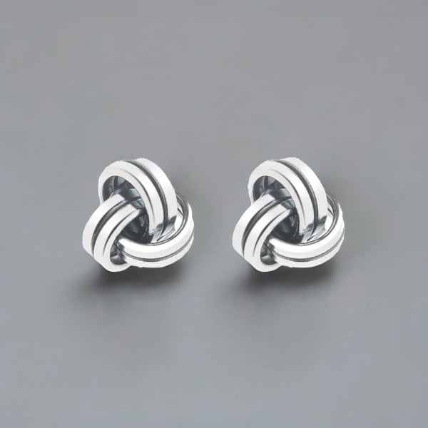 Boucles d'oreilles homme clou argent noeud celtique marin