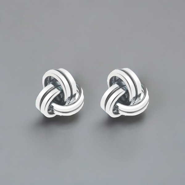 Boucles d'oreilles homme clou argent noeud celtique marin