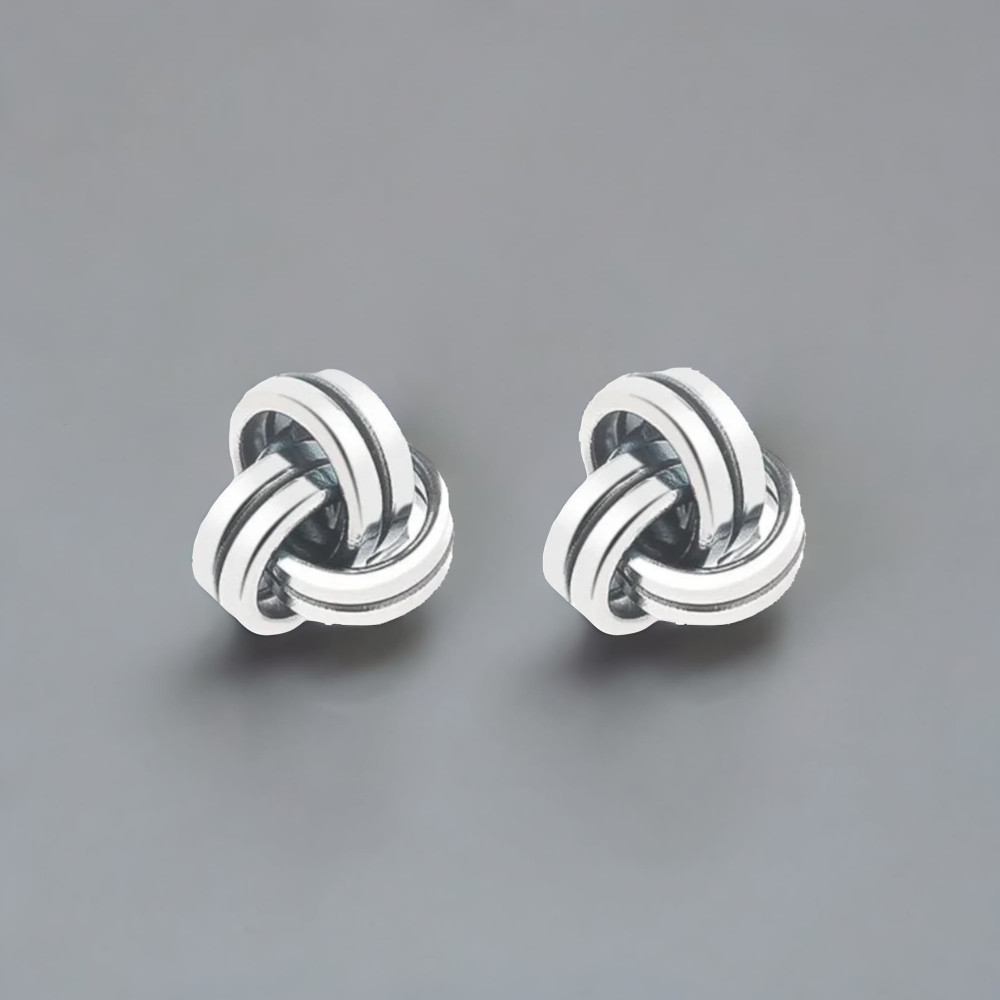 Boucles d'oreilles homme clou argent noeud celtique marin
