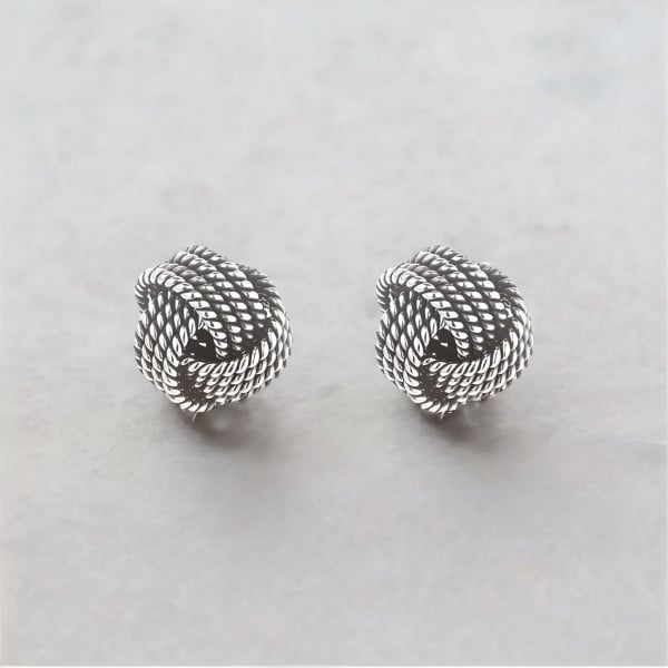 Boucles d'oreilles homme clou argent noeud celtique marin