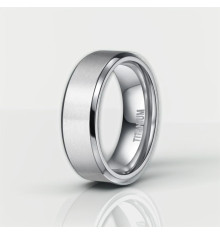 Anello da uomo in titanio spazzolato personalizzabile