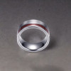Bague tungstène brossée ligne bois personnalisable