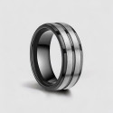 Bague homme titane noir brossé personnalisable