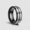 Bague homme titane noir brossé personnalisable
