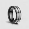 Bague homme titane noir brossé personnalisable