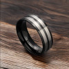 Bague homme titane noir brossé personnalisable