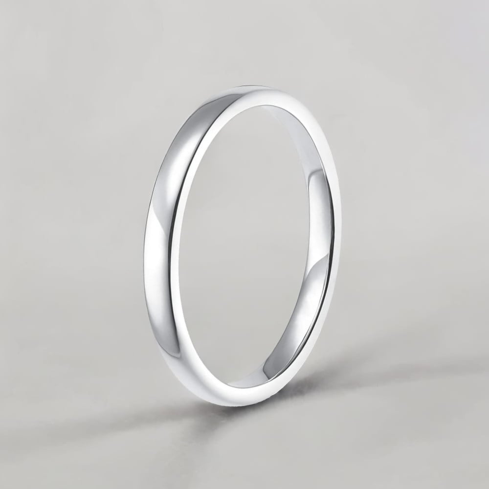 Blanc Bague alliance titane 2mm personnalisable