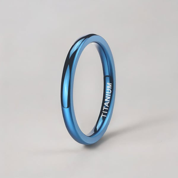 Blanc Bague alliance titane 2mm personnalisable