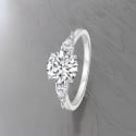 Moissanite engagement ring silver