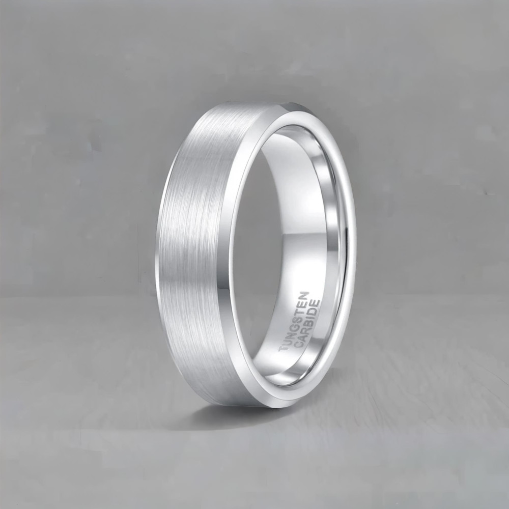 Anillo de hombre anillo de carburo de tungsteno mate cepillo personalizable