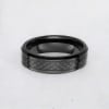 Bague ceramique noire homme fibre de carbone personnalisable