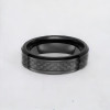 Bague ceramique noire homme fibre de carbone personnalisable