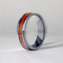 Bague de mariage céramique noire ligne bois