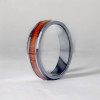 Bague personnalisee femme anneau ceramique noire ligne bois
