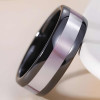 Black ceramic abalone mother-of-pearl wedding ring