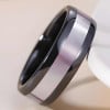 Zwarte keramische abalone parelmoer trouwring