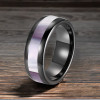 Black ceramic abalone mother-of-pearl wedding ring