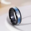 Bague mariage ceramique noire abalone nacre