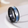 Bague mariage ceramique noire abalone nacre