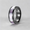 V Bague mariage ceramique noire abalone nacre