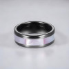V Bague mariage ceramique noire abalone nacre