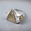 Bague argent chevaliere homme oeil de la providence croix