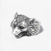 Bague argent homme chevaliere ouverte tete de loup