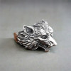 Bague argent homme chevaliere ouverte tete de loup