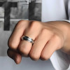 Anello da uomo in argento antistress rotante con motivo greca
