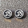 Boucles d'oreilles clous argent symbole OM homme femme