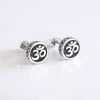 Boucles d'oreilles clous argent symbole OM homme femme