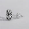Boucles d'oreilles clous argent symbole OM homme femme