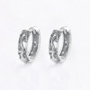 Silver hoop earrings carved dragons zodiac