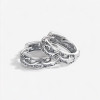 Silver hoop earrings carved dragons zodiac