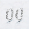 Celtic silver earrings for men and women, creole hoops